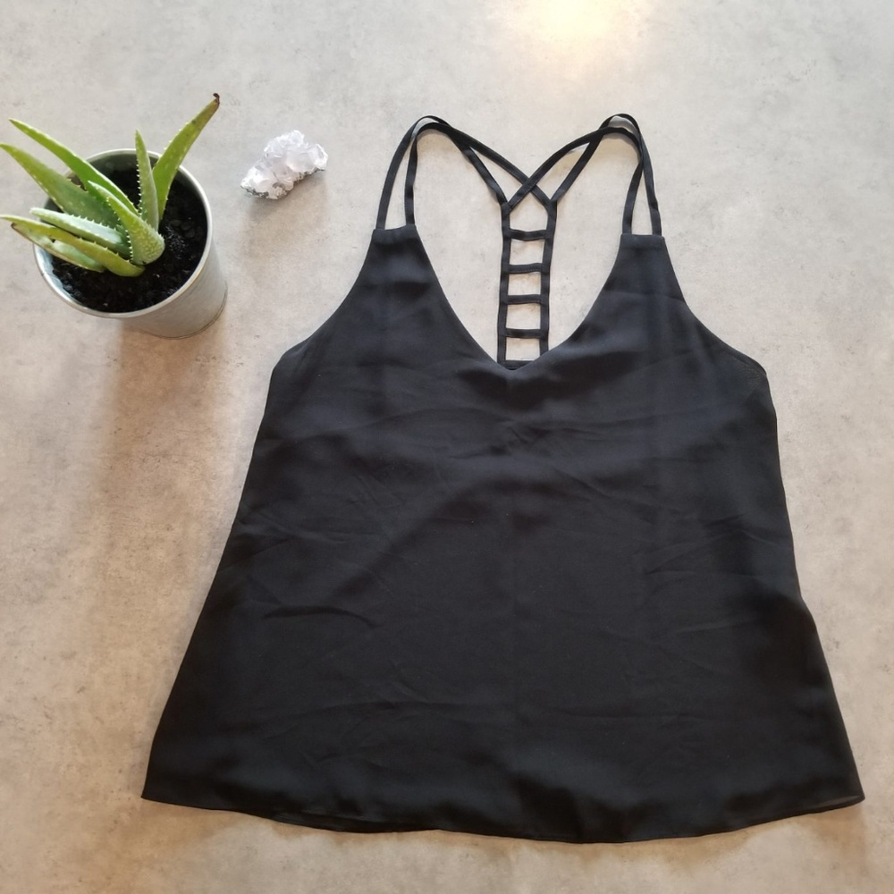 Forever 21 Semi Sheer Ladder Back Top, Size Medium